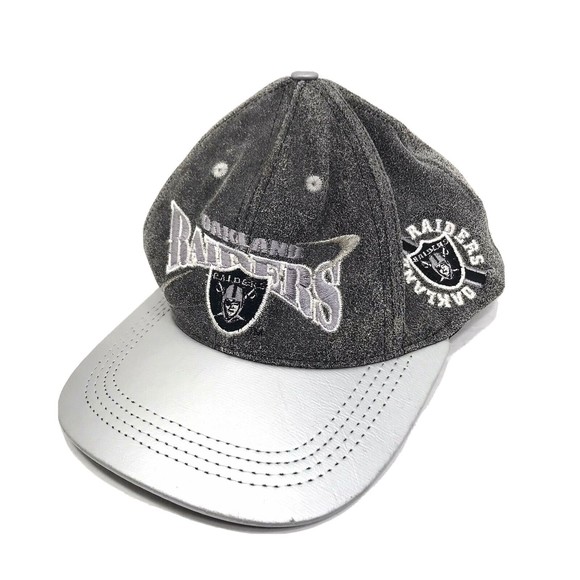 Vintage Pro Elite Oakland Raiders Leather Strap Back Hat NFL Men's